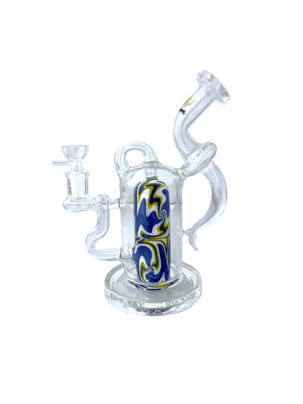 8" Fancy Glass Tube Percolator Recycler (9421B)