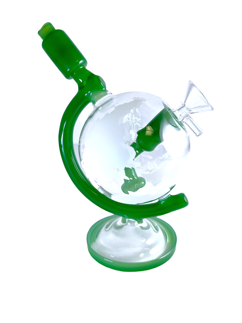 7" Glass World Globe Oil Rig Water Pipe