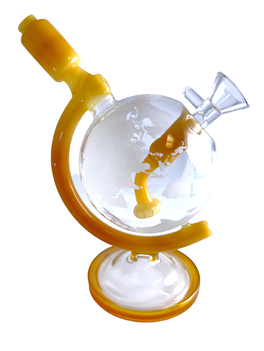 7" Glass World Globe Oil Rig Water Pipe