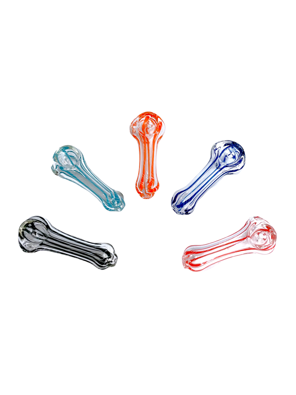 2.5" Peanut Color Stripes Glass Hand Pipe (10 CT)