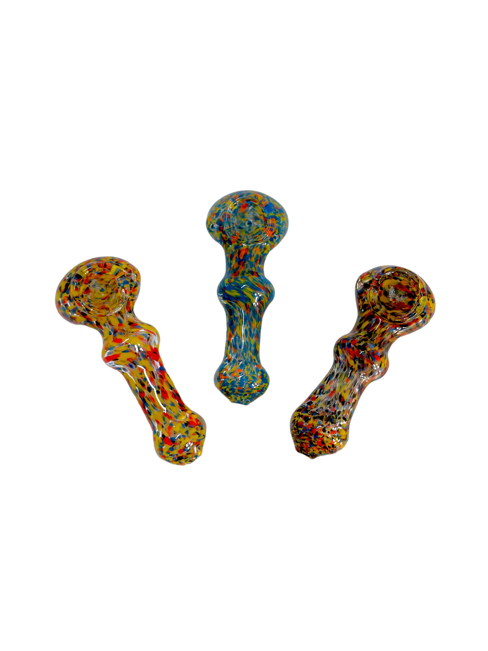 4.5" Spoon Style Glass Hand Pipe Assorted Designs (10CT)