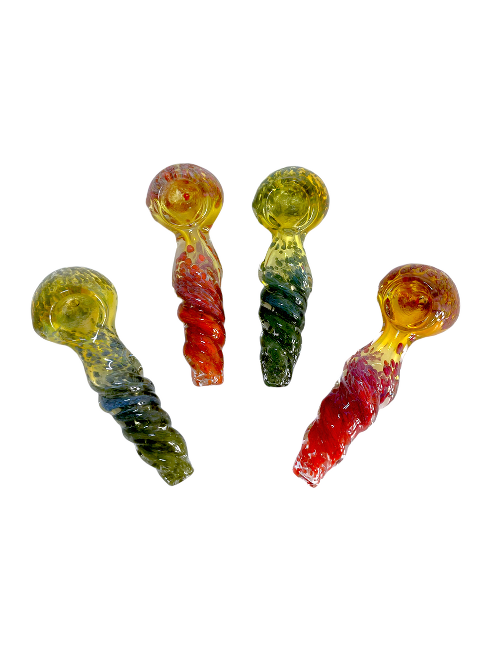 4" Twisted Fumed Glass Hand Pipe