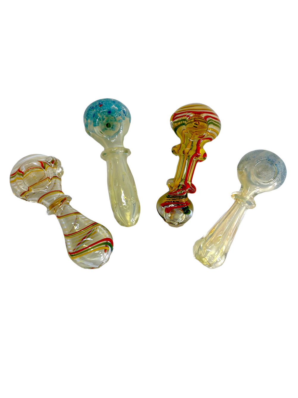 4" Fumed Inside Out Glass Hand Pipe Assorted Designs (10CT)