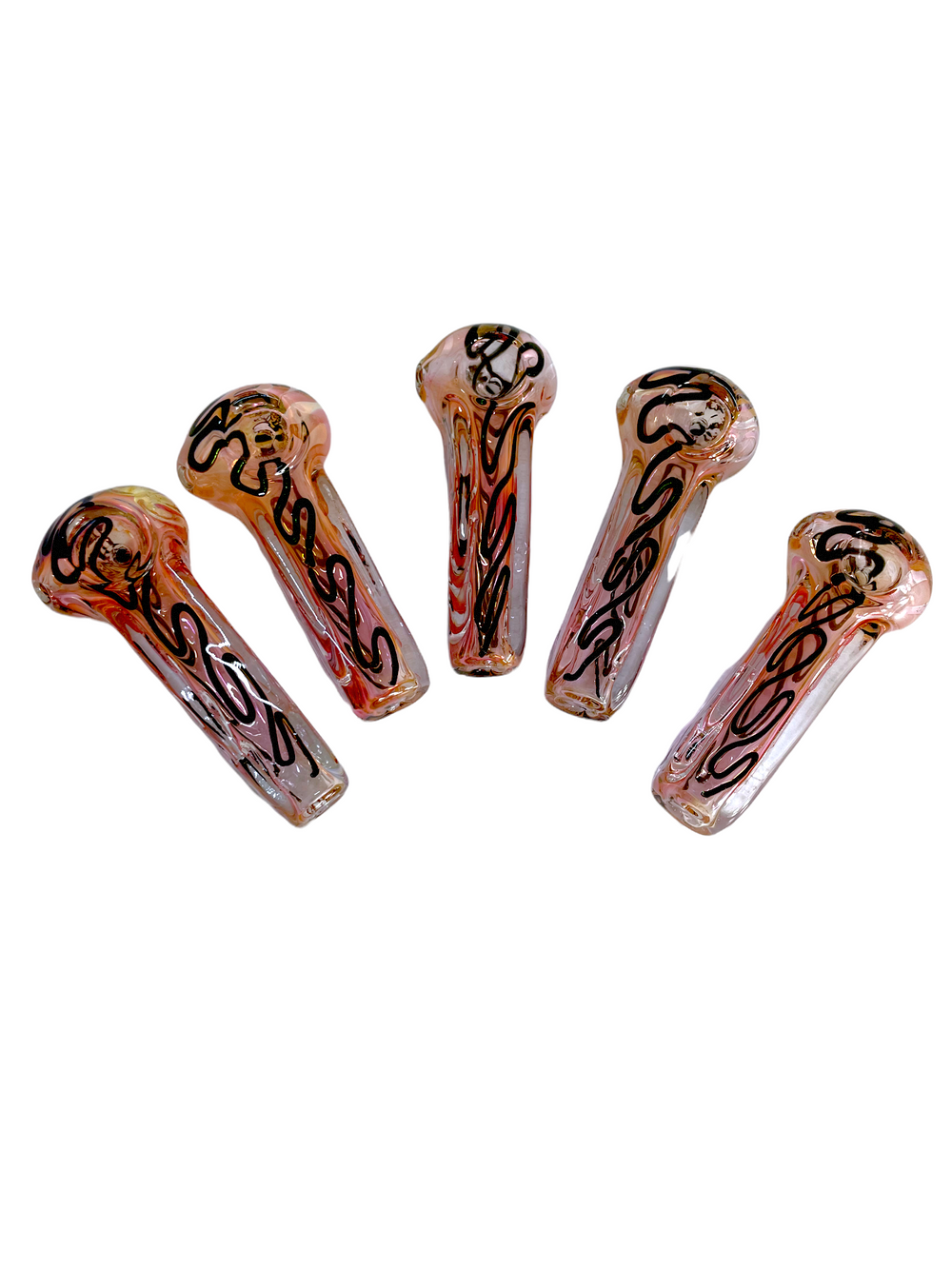 3.5" Fumed Square Thick Glass Hand Pipe W/Swirls