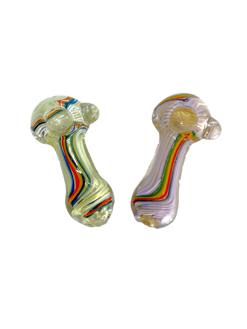 3.5" Heavy Swirl Flat Mouth Glass Hand Pipe