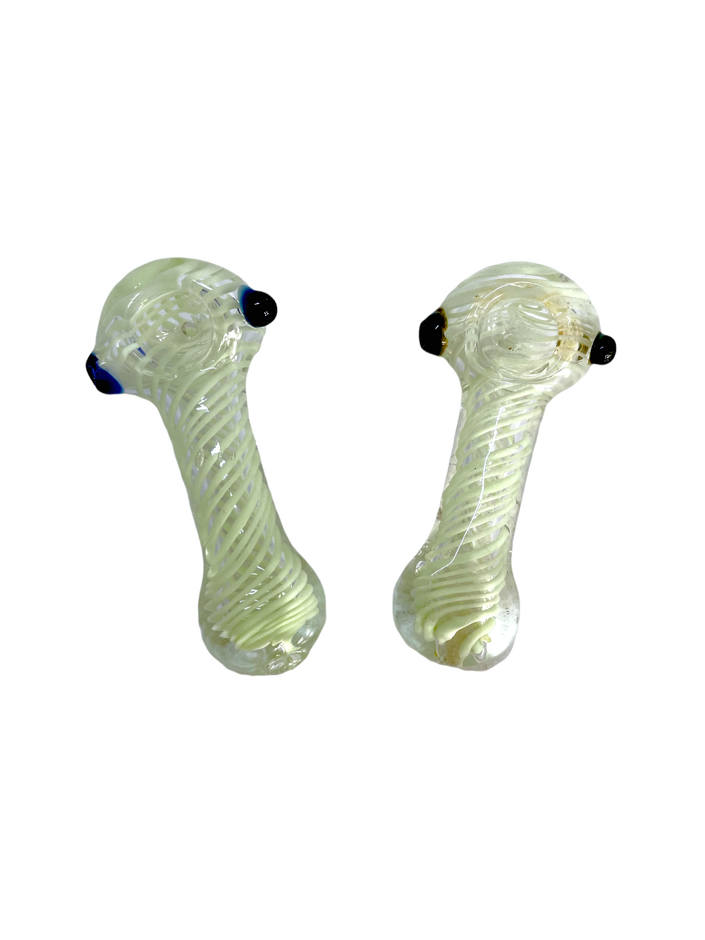 3.5" Flat Mouth Spiral Glass Hand Pipe