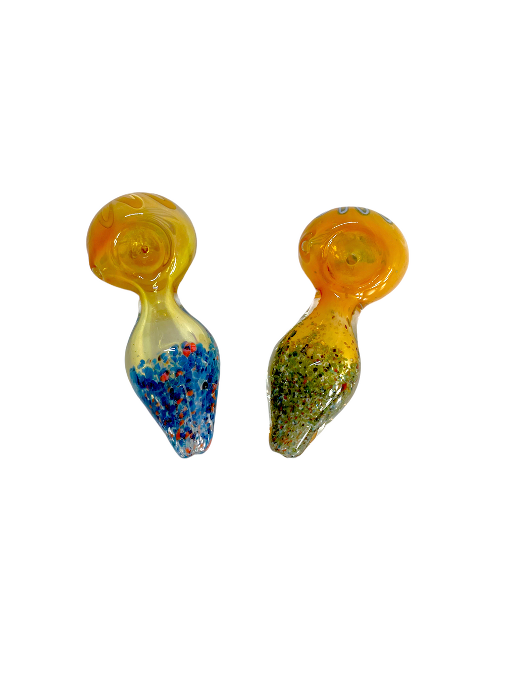 4" Fumed Multicolor Frit Glass Hand Pipe