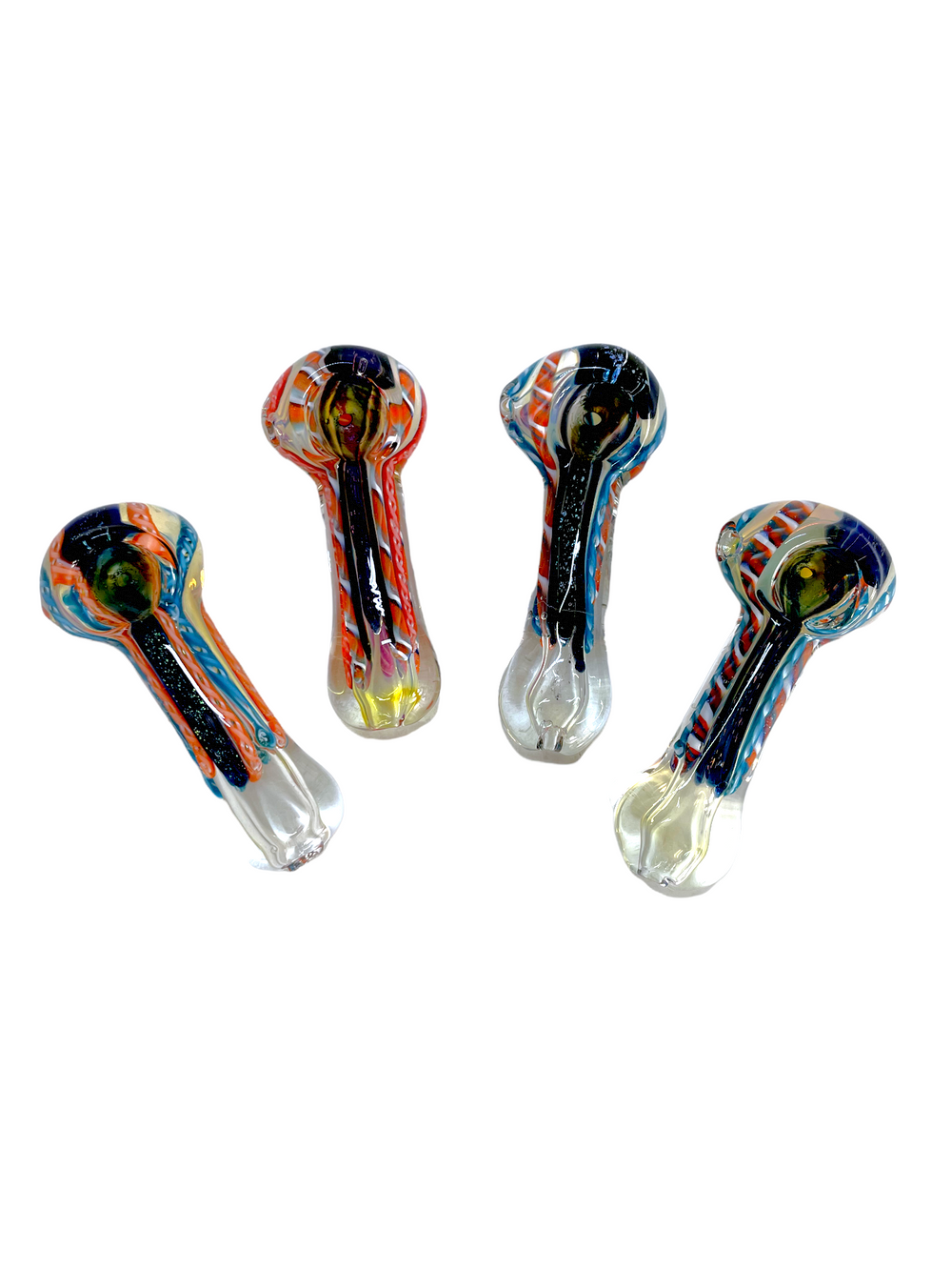 3.5" Dichro & Gold Fumed Glass Hand Pipe