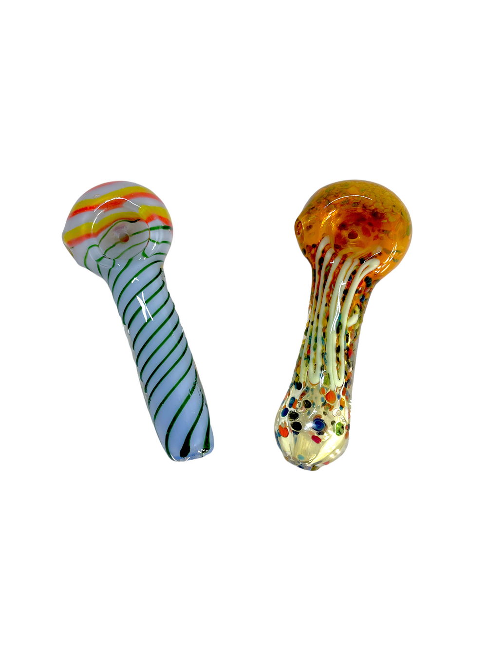 4" Gold Fumed & Swirl Glass Hand Pipe