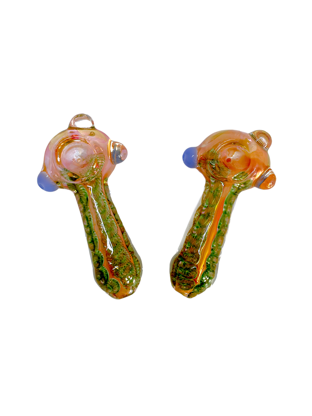 4.5" Pink Fumed Inside Out Heavy Glass Hand Pipe