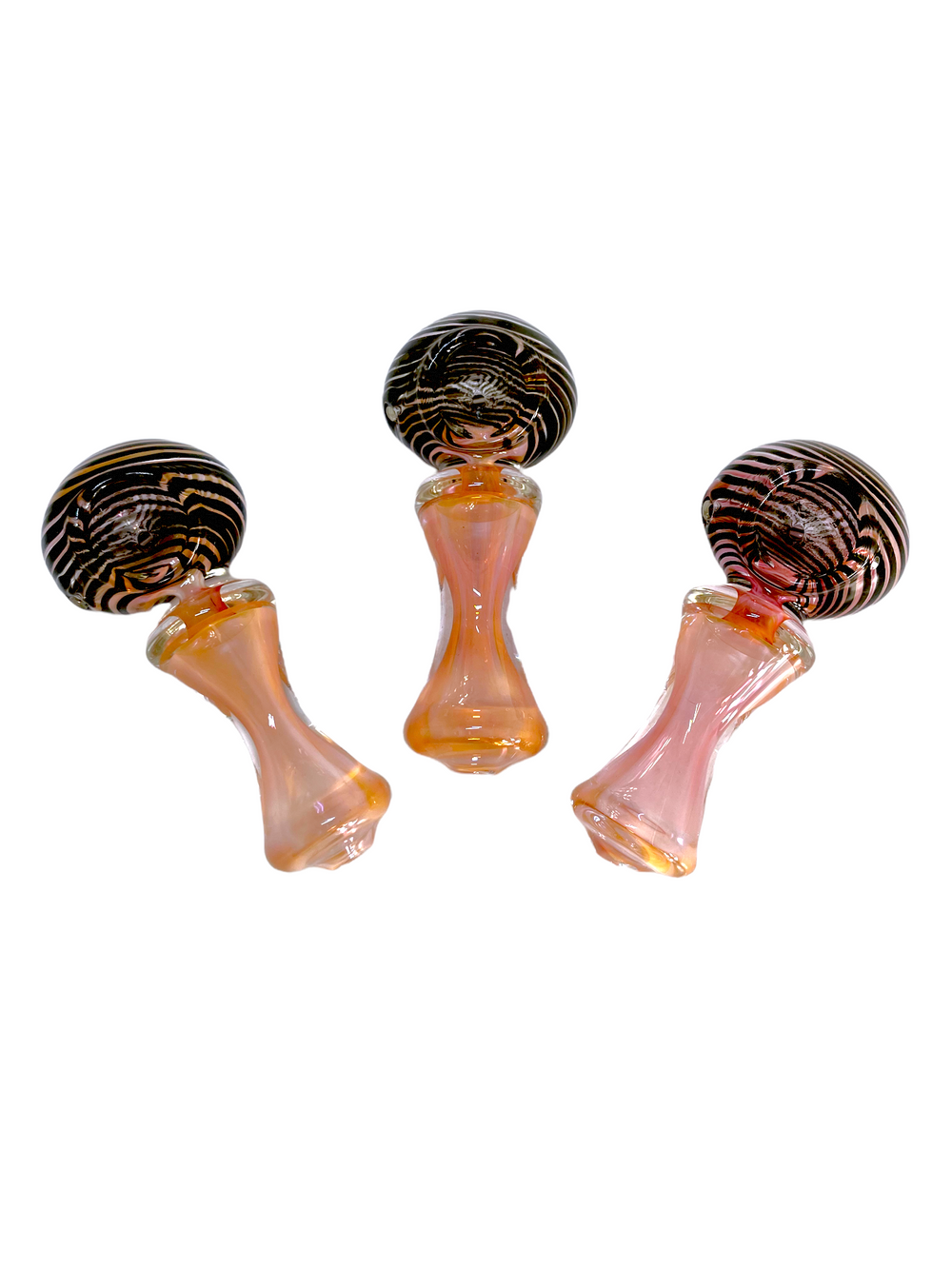 4.5" Spiral Bowl Pink Fumed Glass Hand Pipe