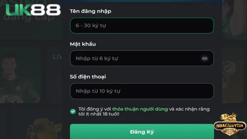 Đăng ký tham gia tại UK88