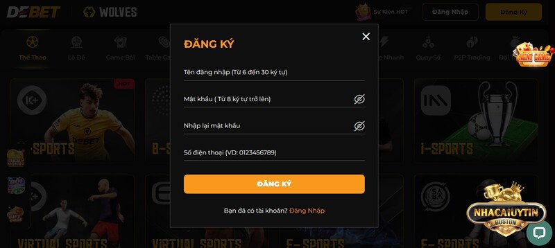 Tham gia cá cược Debet với quy trình đơn giản