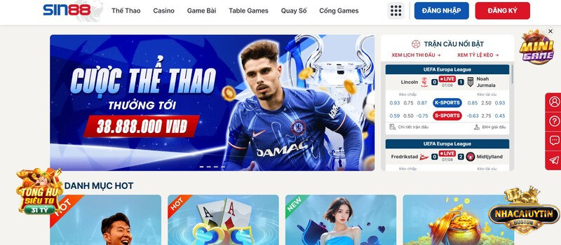 Sin88 - Trải nghiệm cá cược cùng nhà cái đẳng cấp từ Singapore